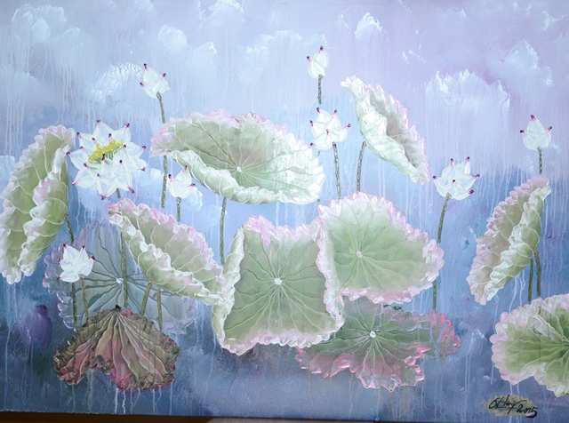 Tranh Sơn Dầu Sen